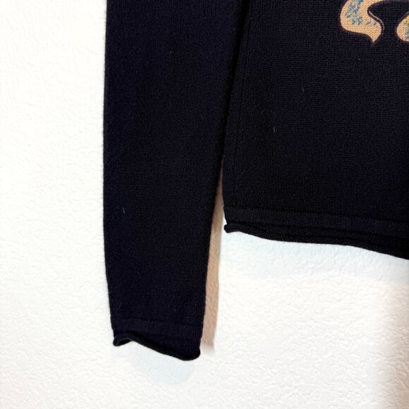 Raw 7 Vintage Cashmere Sweater Dragon Black Retro Medium - Picture 7 of 9